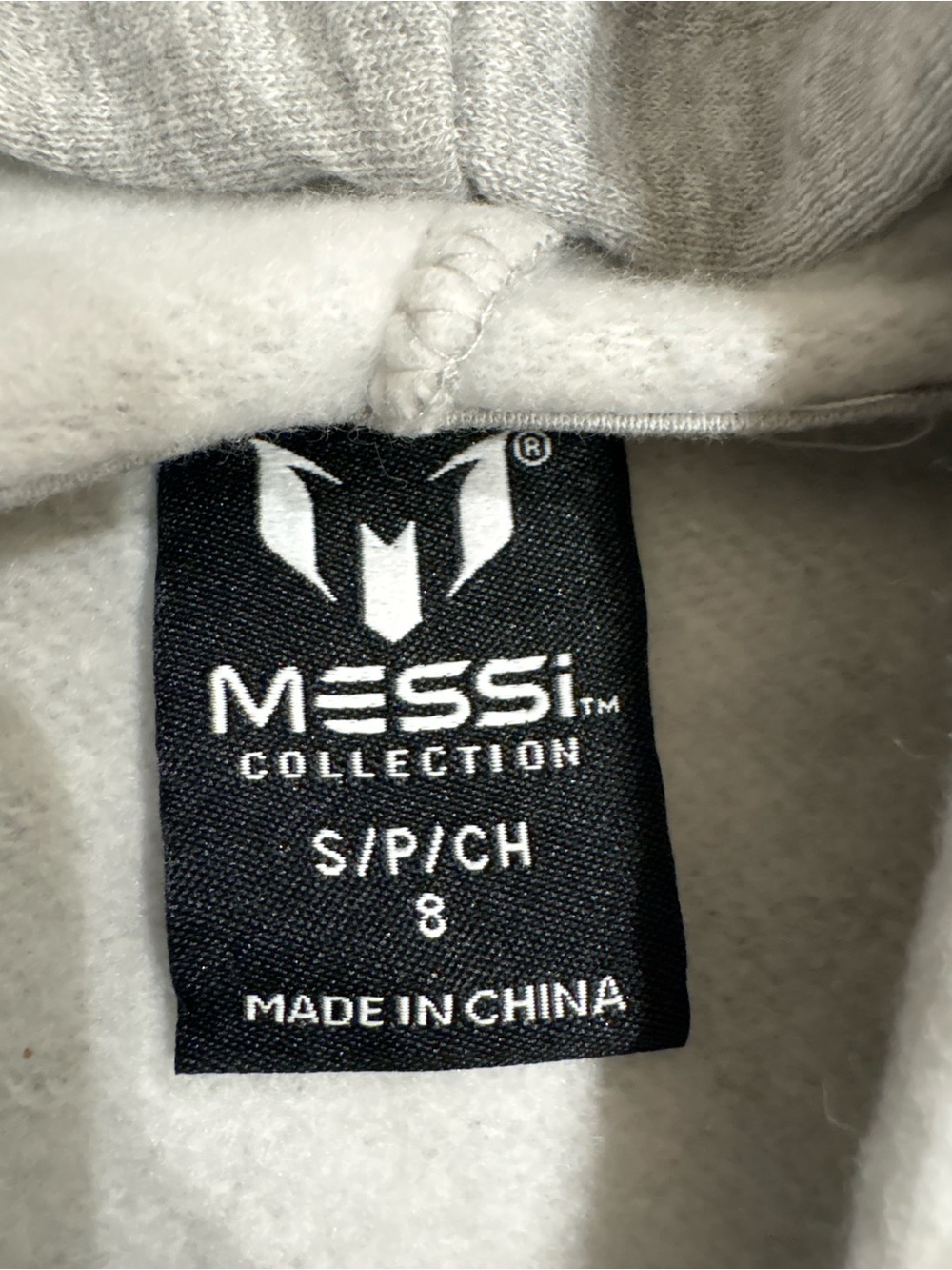 Messi Collection Light Gray Pullover Hoodie - Size S (8) - Picture 3 of 4
